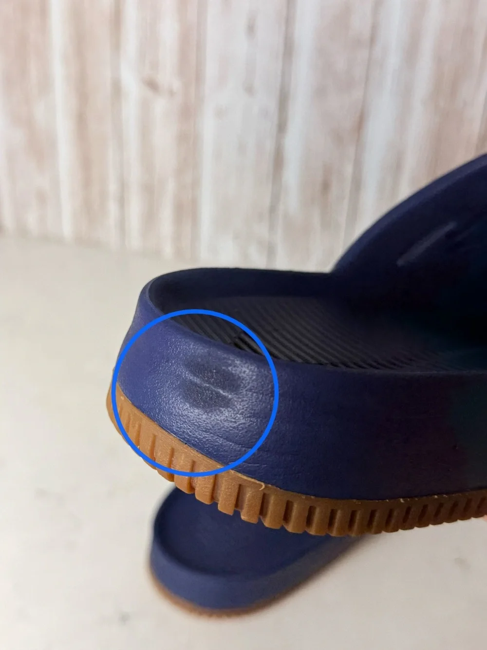 Nike Calm Mule Clog Shoes Men’s Size 11 Navy Blue Gum Sole Slip On